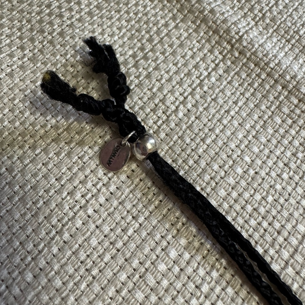 Chan Luu Woven Black & Silver Lotus Charm Closure Beaded Wrap Bracelet - Picture 12 of 13